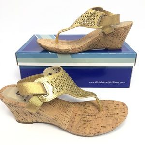 White Mountain Womens Arnette Embellished Wedge Sa